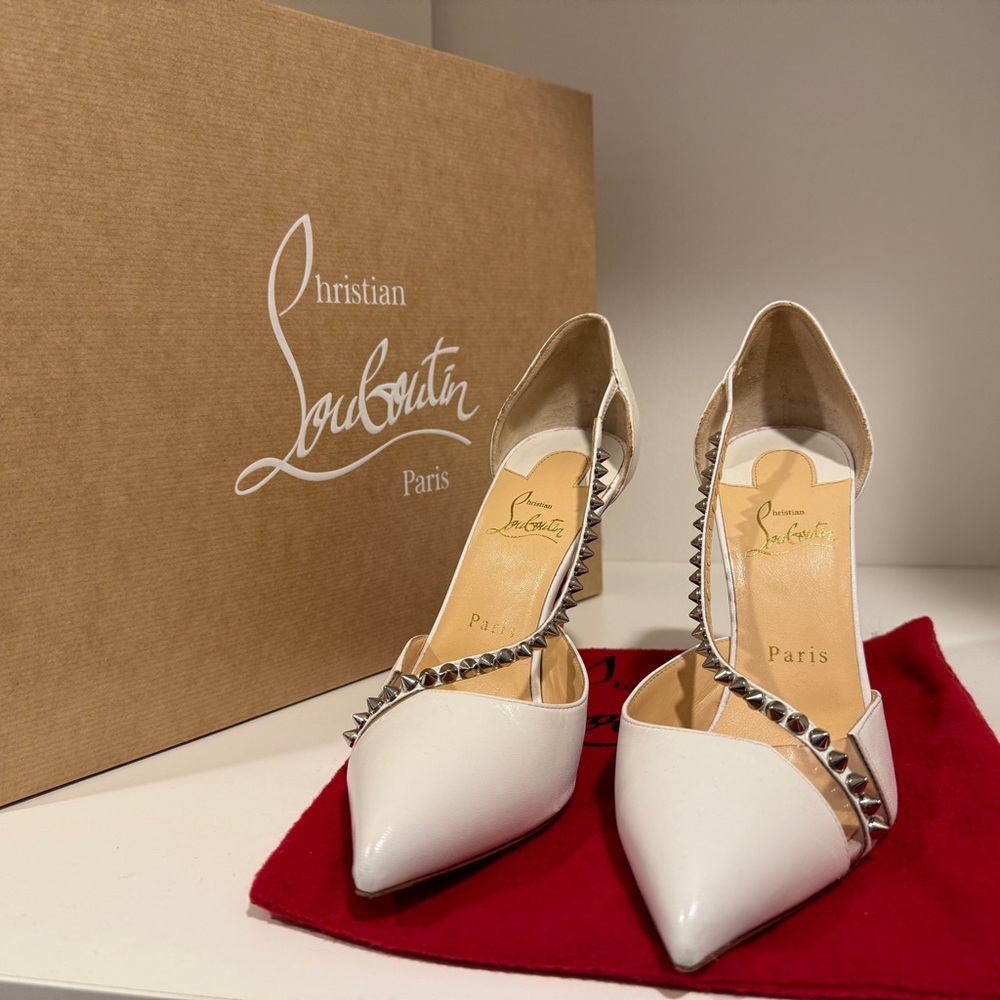Christian Louboutin White and Cream Heels size 40